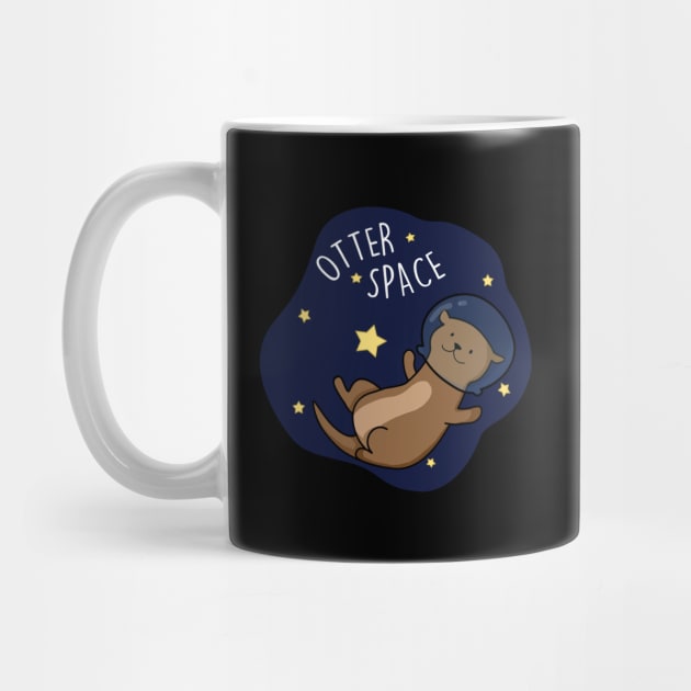 Otter Space Cute Astronaut Outer Space Otter Pun by punnybone